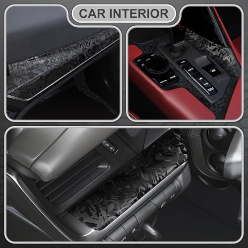 Image of Lypumso PET Forged Carbon Fiber Vinyl Wrap, Glossy Car Vinyl Film for Automotive with Air Release Technology for Vehicle Decal DIY Interior Exterior Decoration (3D Black Forged, 1ft x 10ft)