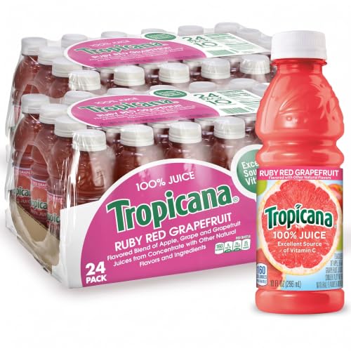 Tropicana Ruby Red Grapefruit Juice, 10 Ounce (Pack of 48)