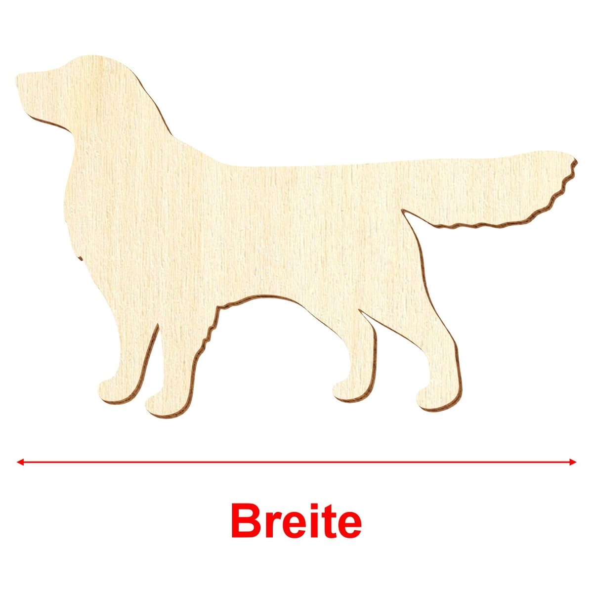 Holz Golden Retriever - Deko Basteln 3-50cm, Größe:50cm, Pack mit:1 Stück