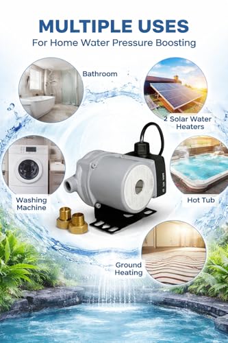 Image of Automatic Pressure Booster Pump, 120 Watt Cold /Hot Water Circulation, Compatible with Washing Machine | Shower | 9 Mtr Head | 35 lpm Flow | Energy Efficient | Compact Design