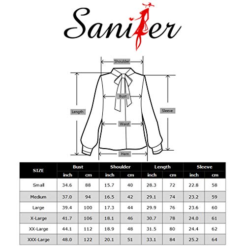 Sanifer Women Lace Long Sleeve Tunic Top Blouse (X-Large, Red) #TOP4