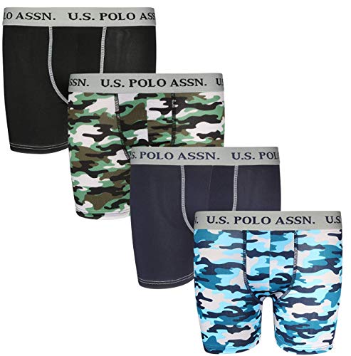 U.S. Polo Assn. Boys' Active Performance Underwear Compression Boxers (4 Pack)