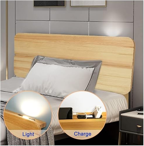 Cabecera de cama individual, cabecera para dormitorio con estantes de almacenamiento, cabecero de madera rústica independiente con tomas de