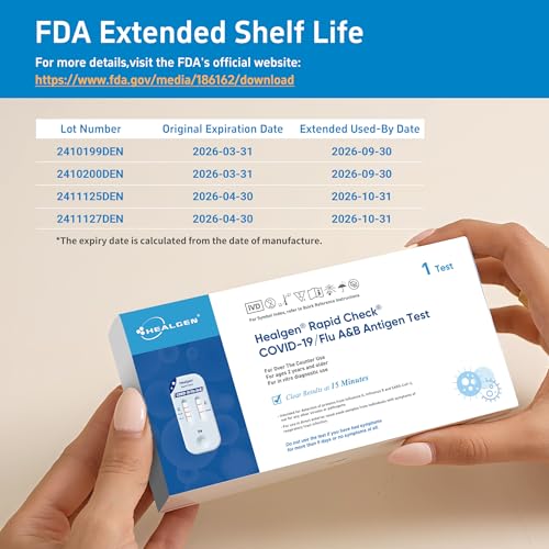 Healgen Rapid Check COVID-19, Flu A&B Antigen Test Kit, The First FDA Authorized OTC 3-in-1 Flu & COVID Home Test, Easy to Read Dual Windows, Results in 15 Mins, 18-Month Shelf Life, 1 Test