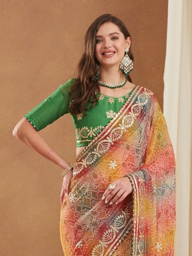 Image of Women's Banarasi Silk With Jacquard Print Saree With Blouse