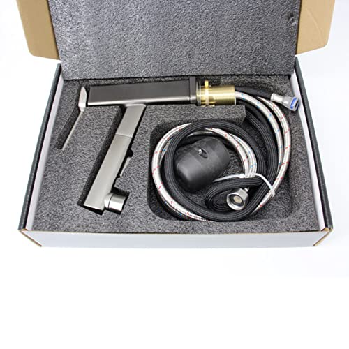 Mitigeur de lavabo gris à 3 modes avec bec extractible pour robinets de salle de bains - 5