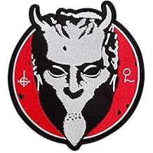 Ghost BC Nameless Ghouls Mask on a Red Background Pack of 1 Heavy Metal Embroidery Emblem Iron On and Sew On Applique Patch for Bikers 9.7 x 10.5 inches