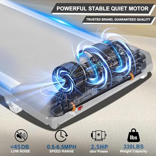 Image of BARWING Foldable Incline Walking Pad 3.0 /3.5 HP Treadmills for Home, 7.5 /8.5 MPH Under Desk Treadmill with Handles, Foldable Treadmill with Quiet Brushless, 330 LBS Weight Capacity