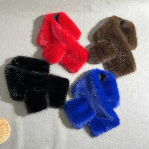 Fluffy Faux Fur Scarf & Hat Set for Women - Winter Wrap with Slit Hole & Matching Cozy Faux Fur Cossack Hat4