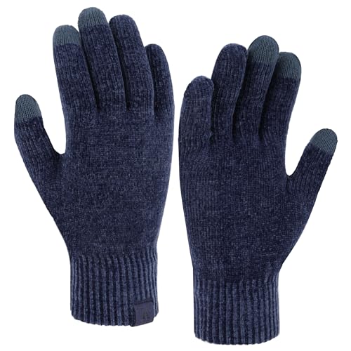 Bequemer Laden Donna Invernale Termici Touch Screen Guanti con Spessa Polsino Ciniglia Guanti in Maglia Basico