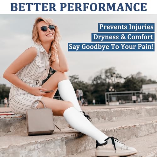Image of FEYHAY Copper Compression Socks (3 Pairs) 15-20 mmHg Circulation is Best Athletic & Daily for Men & Women, Running, Climbing