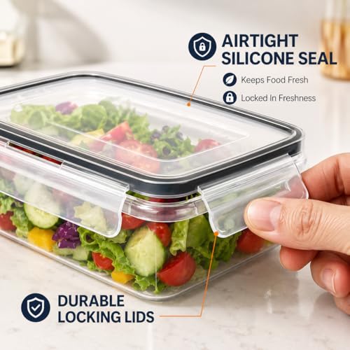 12-Piece Airtight Food Storage Containers with Lids, BPA-Free Stackable Pantry Organization Set for Meal Prep, Kitchen Storage and Leftovers — view 4
