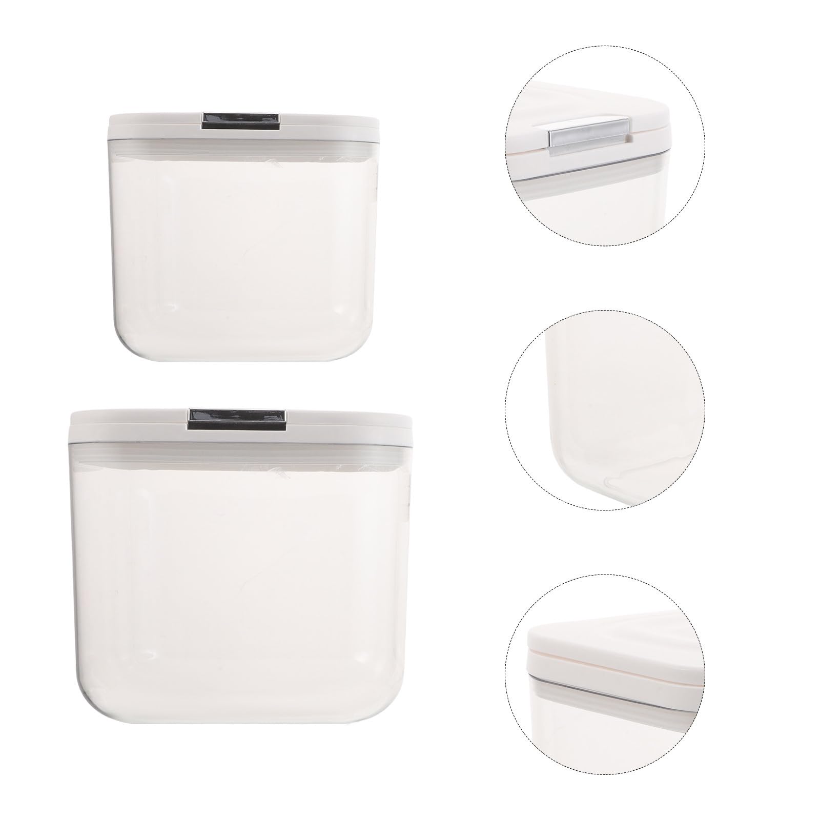 Kichvoe 2 Juegos Tapa para Incluye y Capacidad de Presión de de Detergente con Recipiente Hermético Almacenamiento Cucharas para Organización Cápsulas el Hogar