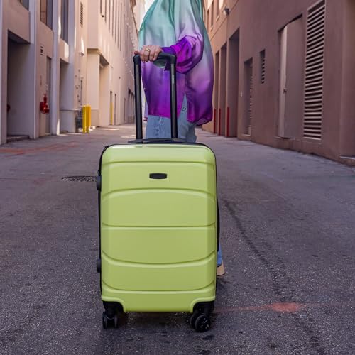 Image of DUKAP SENSE 24-Inch Medium Hardside Spinner Luggage Durable Zippered Green