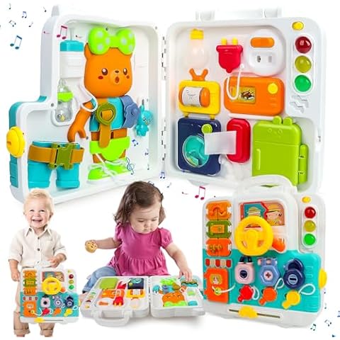 YOTINO Busy Board for Baby 81 in 1 Gameplay Toddler Busy Board for Boy Girl Birthday Gifts,Montessori Busy Board for Toddlers Cover