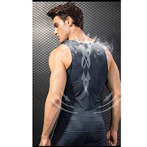 Colete masculino LIOOBO – Camisa respirável de fitness 3D – Camiseta de secagem rápida – Regatas de