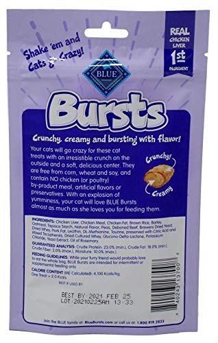 Blue Buffalo Bursts Natural Crunchy Creamy Treats for Cats 3 Flavor Variety | (1) Each: Liver Beef, Seafood, Chicken (2… - Image 2