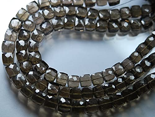 Quartz fumé facetté perles de cube 3D pour créer un cadeau personnalisé