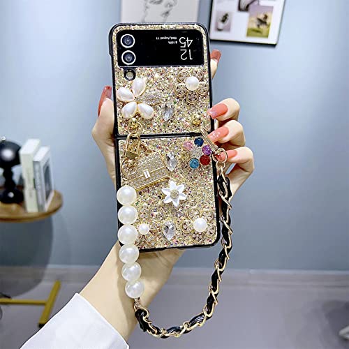 Coque Samsung Galaxy Z Flip 4 perle fleur anti rayure et chic
