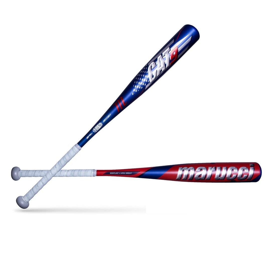 Bate de béisbol Marucci CAT9 Pastime USSSA de metal premium con barril de 7,5 cm 8