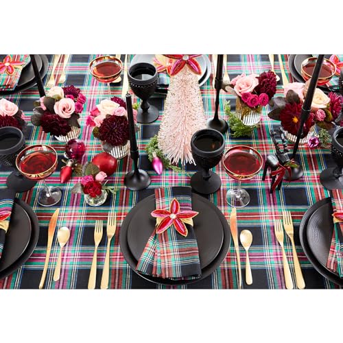 Solino Home Linen Plaid Tablecloth 60 x 108 Inch - 100% Pure Linen Black Jewel Tartan Plaid Table Cloth for Rectangle Tables - Machine Washable Tablecloth by Solino Home - Image 9