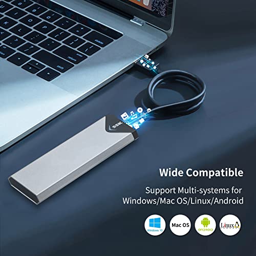 Ssk Aluminum M.2 Nvme Sata Ssd Enclosure Adapter, Usb 3.2 Gen 2 (10 Gbps) To Nvme Pci-E Sata M-Key/(B+M) Key Solid State Drive External Enclosure Support Uasp Trim For Nvme/Sata Ssds 2242/2260/2280 #TOP5