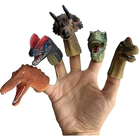 Christoy Dinosaur Finger Puppets for Kids,Hand Animal Figure Toys,Bath Finger Puppets Toys for Kids Girls Boys Birthday Party Supplies Favors Decorations (A) Cover