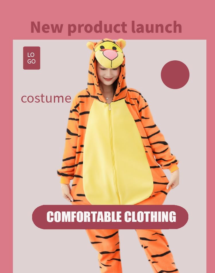 Unisex Adult Onesie Pajamas, Polar fleece Role Playing Animal One Piece Halloween Costume Pajamas Home Clothing - Image 3