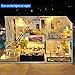 TuKIIE DIY Miniature Dollhouse Furniture Kit, 1:24 Scale Mini Wooden Doll House Accessories Plus Dust Proof for Kids Teens Adults(Loft Apartment)
