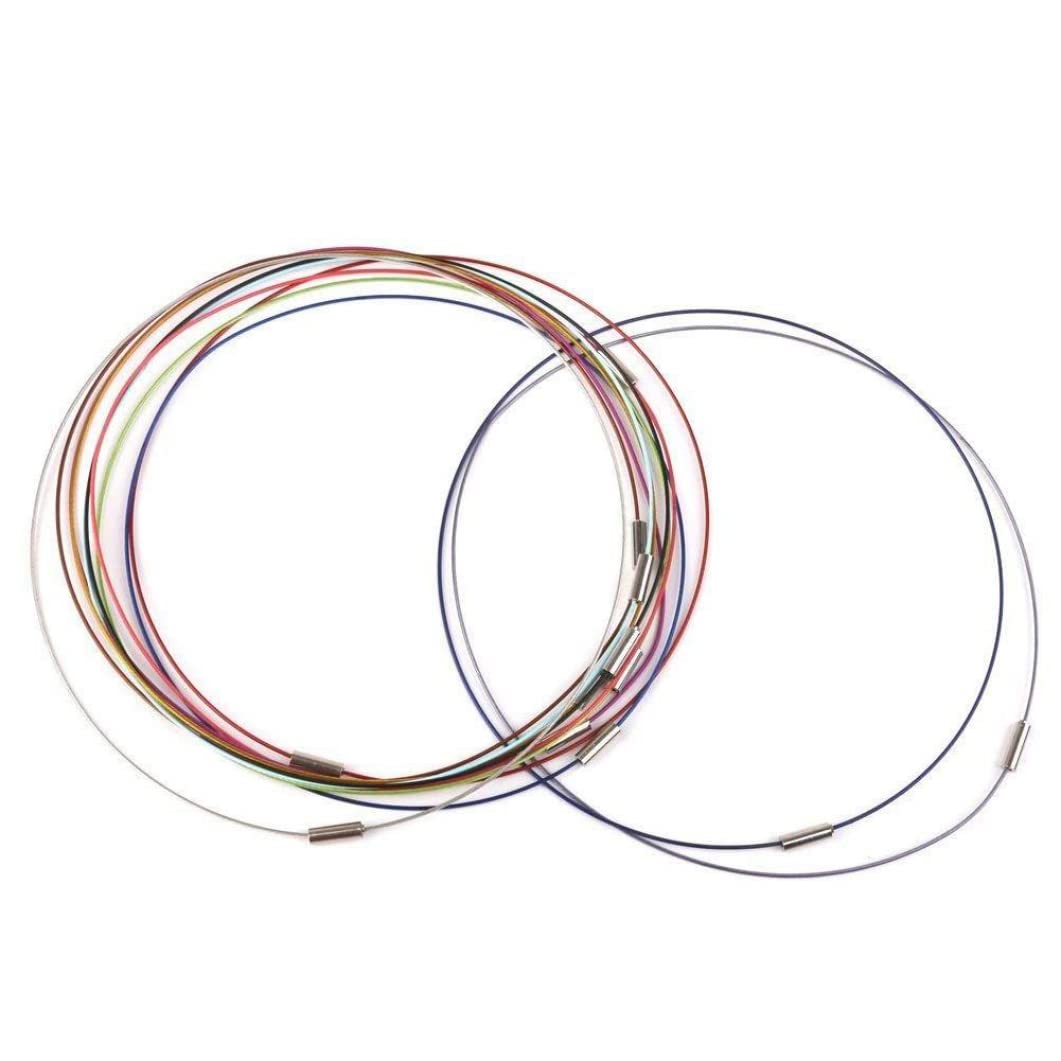 Naszyjniki, wisior, naszyjnik typu Choker, naszyjnik typu Choker naszyjnik z pamięcią drutu Choker sznurek naszyjnik ustalenia mieszana stal do wyrobu biżuterii DIY 46cm 12szt