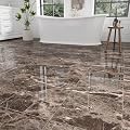 30-Pack 12" x 12" Peel and Stick Floor Tiles Waterproof, Polish Taupe Marble Self Adhesive Vinyl Flooring for Bathroom, Kitchen, Living Room, RV, Vinyl Floor Tiles Cover 30 Sq.Ft, Glossy Brown