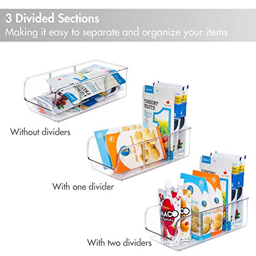 image for YIHONG Food Packet Organizer Bins for Pantry Organization, 4 Pack Plas