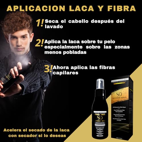 Fijador de Fibras Capilares Salvathor Duran 100 ml. - Spray Fijador Pelo - Spray Fibras Capilares - Laca Sin Gas - imagen 2