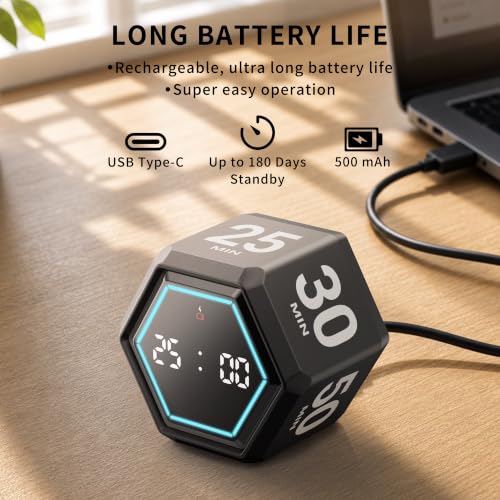 Visual Productivity Timer with Stopwatch, 5 & 25 Minute Presets - Image 3