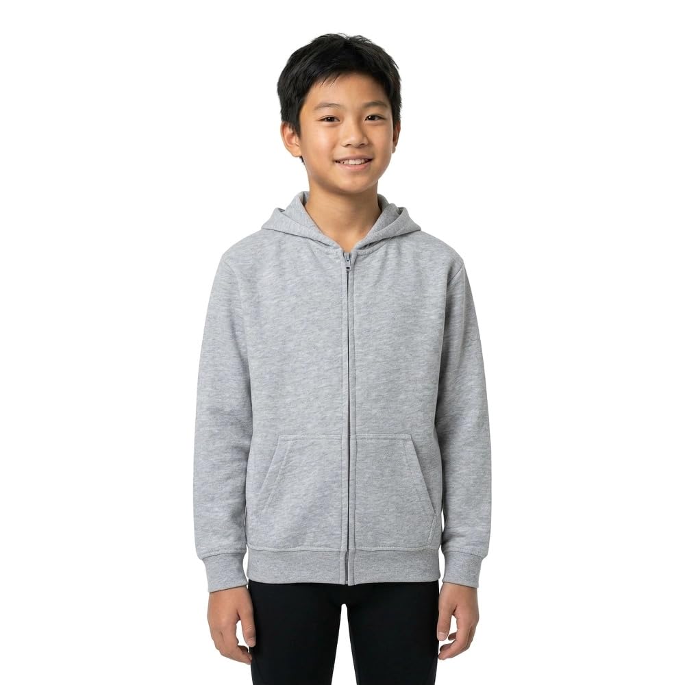 Urban Classics Chłopięca Basic Essential Zip Hoody – kurtka z kapturem o regularnym kroju z zamkiem błyskawicznym i kieszenią typu kangurka – wygodna bluza z kapturem do szkoły, na czas wolny i do