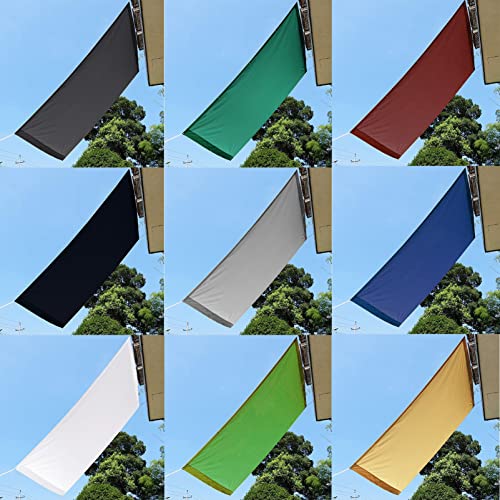Voile d'ombrage coupe-vent rectangulaire crème 2x6 m pour extérieur - 3