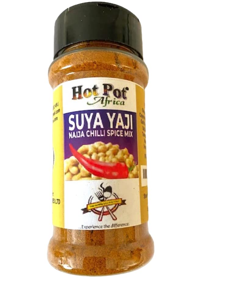 Hot Pot Africa Suya Spice | Yaji, (2pks) Pepper Spice Mix | Chilli Seasoning (100g each), Barbeque Kebab Pepper Spice Mix Refill | Chilli Seasoning for Chicken, Pork, Beef, Fish & Vegetables