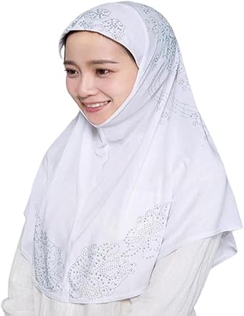 SIQITECHNO Elegant Hijab for Women Muslim Turban Scarf Islamic Headscarf Muslimah Turban Arabian Headwear Eid Scarf Shawl
