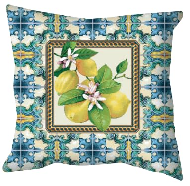 IL MAGGIOLINO Kissen mit zentralem Muster, 40 x 40 cm, maschinenwaschbar, abnehmbarer Bezug, hergestellt in Italien (Größe 3)