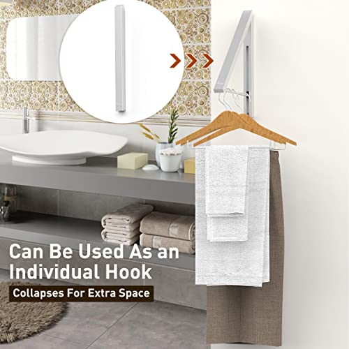 Anjuer Wall Mounted Drying Rack Clothes Hanger Folding Wall Coat Racks Aluminum Home Storage Organiser Space Savers #TOP1