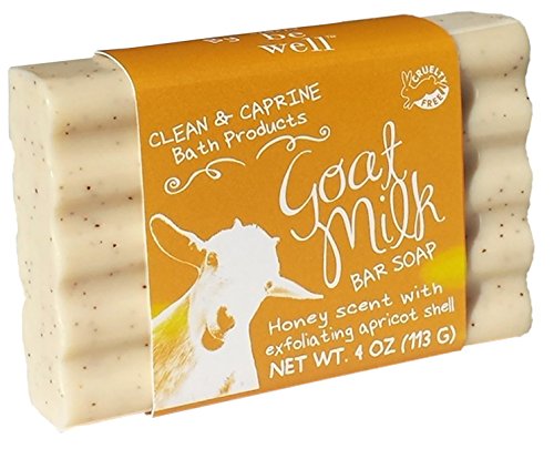 Simply be well HONEY APRICOT GOAT MILK Bar Soap with Exfoliating Apricot Shell - No Artificial Colors, No GMOs, Paraben & Gluten Free 4 OZ.