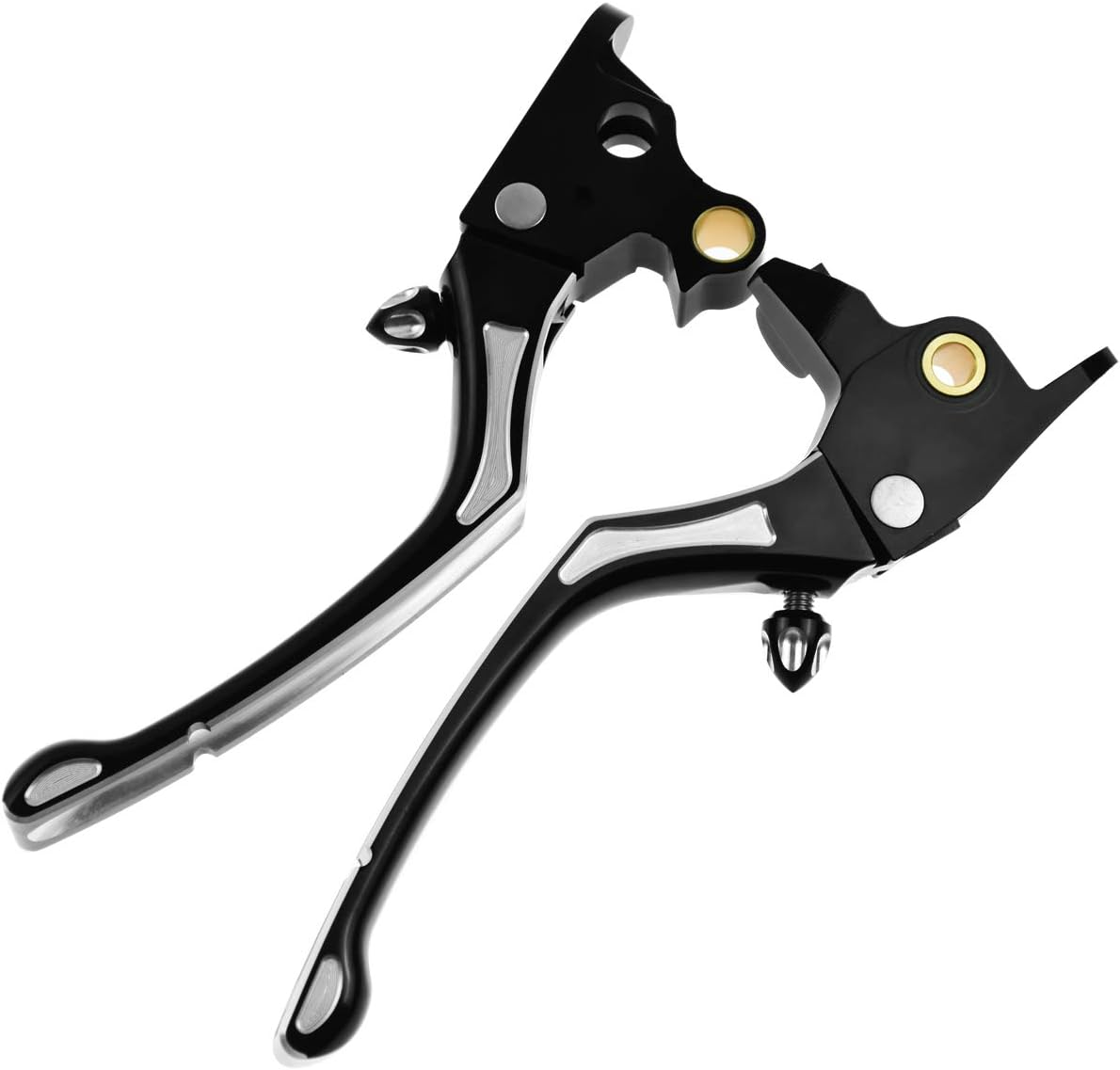 Brake Clutch Levers Brake Lever Hand Control Compatible with Harley Touring Road King Electra Street Glide Trike 2008-2013 Black and Chrome