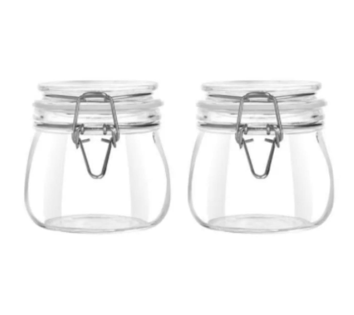 Botes Cocina Almacenaje Recipiente De Vidrio For Almacenar Alimentos Con Tapa, Almacenamiento Clip Sellado Redondo Tarros De Cristal Con Tapa(2pcs)