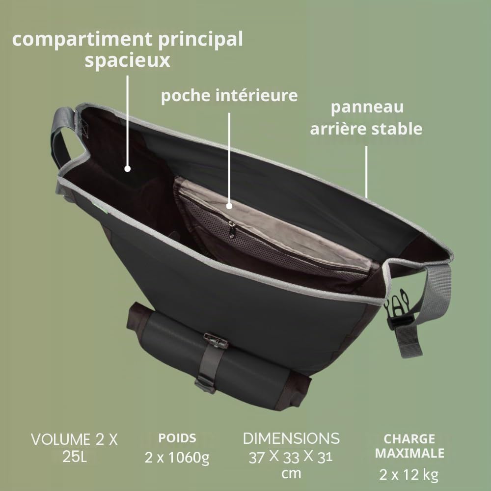 VAUDE Aqua Back Plus Sacoche de vélo pour roue arrière - une paire – Volume 51 l - matière bâche sans PVC