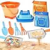 Dreamon Sandspielzeug Sandkasten Spielzeug Kinder 3 4 5 Jahre Strandspielzeug Kinder Mit Faltbarer Eimer Sandsieb Schaufel Rechen Strand Spielzeug