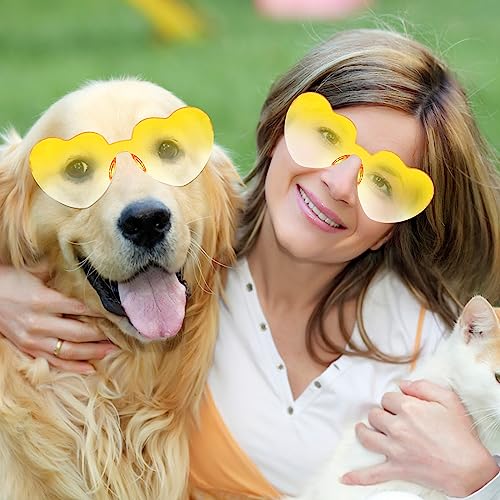 Image of 12 Pairs Heart Glasses Colorful Rimless Heart Shaped Sunglasses Love Glasses for Bachelorette Bride Party Favor