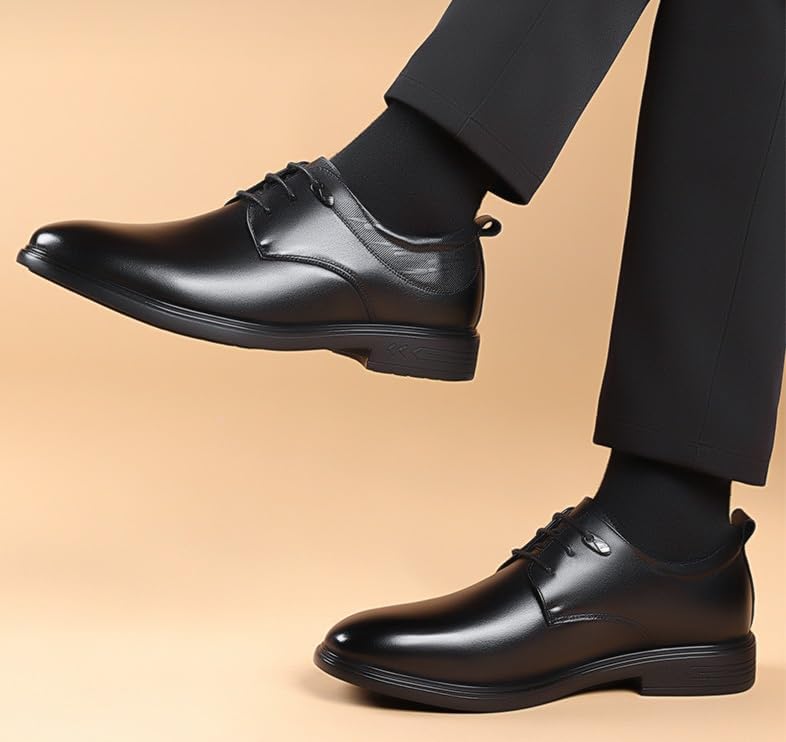 Mens Low Heel Derby Oxfords Shoes for Men, Lace-up Comfort Oxford Dress Formal Wedding Gentleman Shoes2