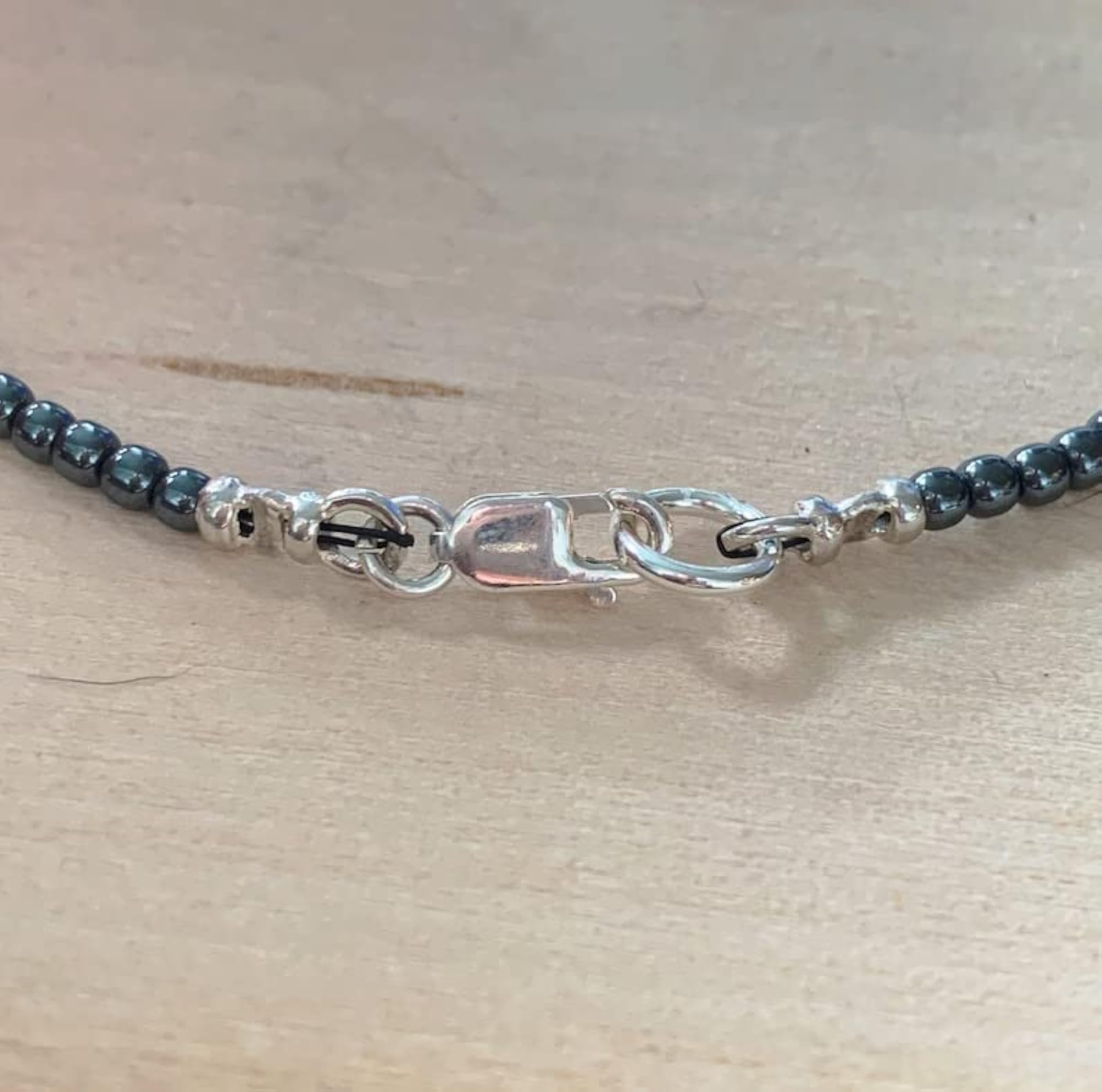 Hematite & Larimar 2-10mm Bracelet, Unisex Healing Gift