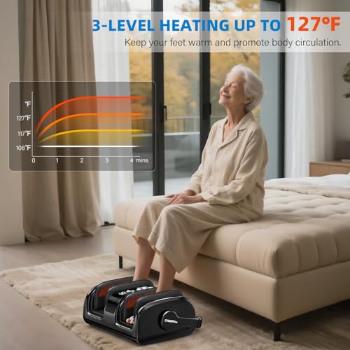 Image of CARESKYpro HSA Store FSA Eligible Foot Massager with Heat, 3 Heating Therapy 5 Intensity, Deep Kneading Rolling for Calf-Feet-Arm Circulation, Plantar Fasciitis and Pain Relief