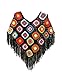 Produktbild tinacrochetstudio Häkel-Poncho mit Fransen, Umhang, Umhang, Umhang, Umhang, Umhang, Umhang, Umhang, Umhang für Damen, quadratisch - Schwarz - Large